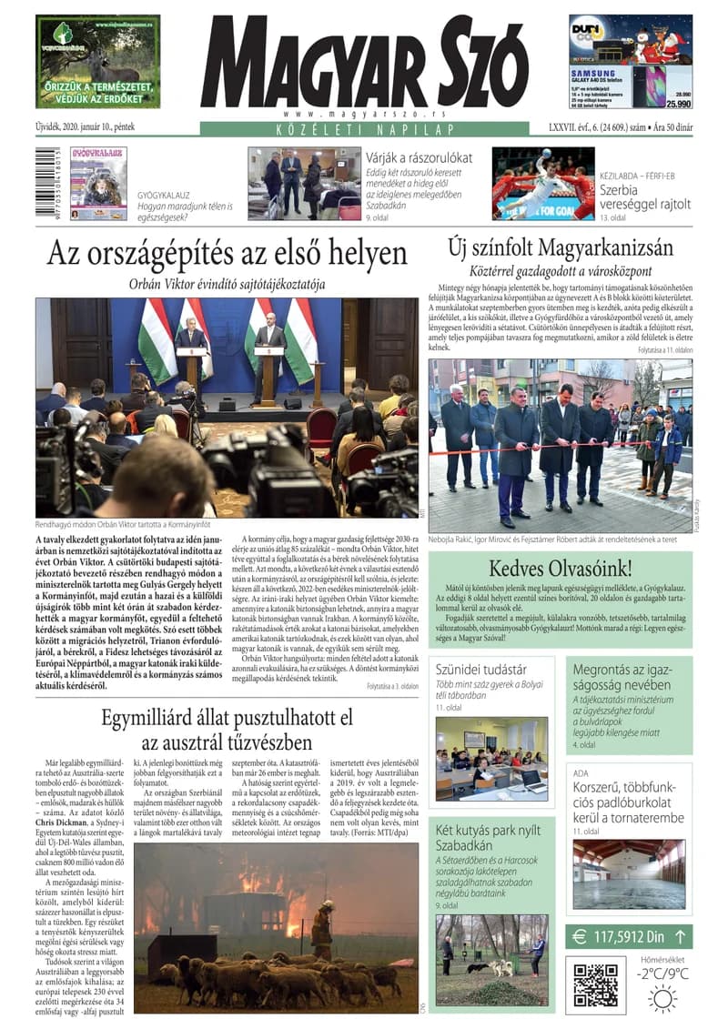 Magyar Szó, 77. évf. 2020. január 10. 6. sz. 1–16. oldal
