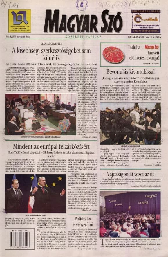 Magyar Szó, 62. évf. 2005. március 22. 67. sz. 1–20. oldal