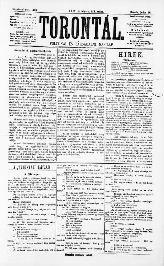 Torontál, 24. évf. 1895. június 26. 145. sz.