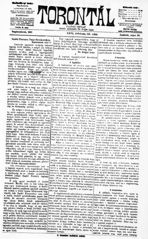 Torontál, 26. évf. 1897. május 20. 115. sz.