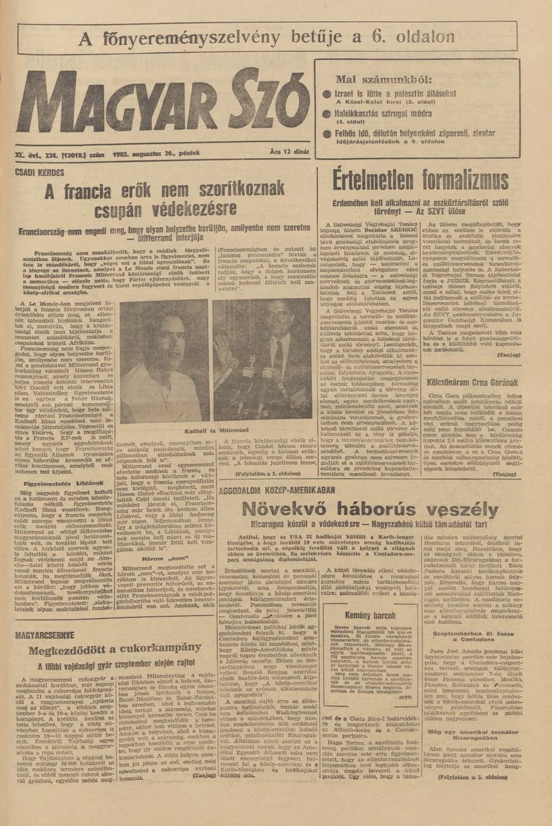Magyar Szó, 40. évf. 1983. augusztus 26. 234. sz. 1–20. oldal
