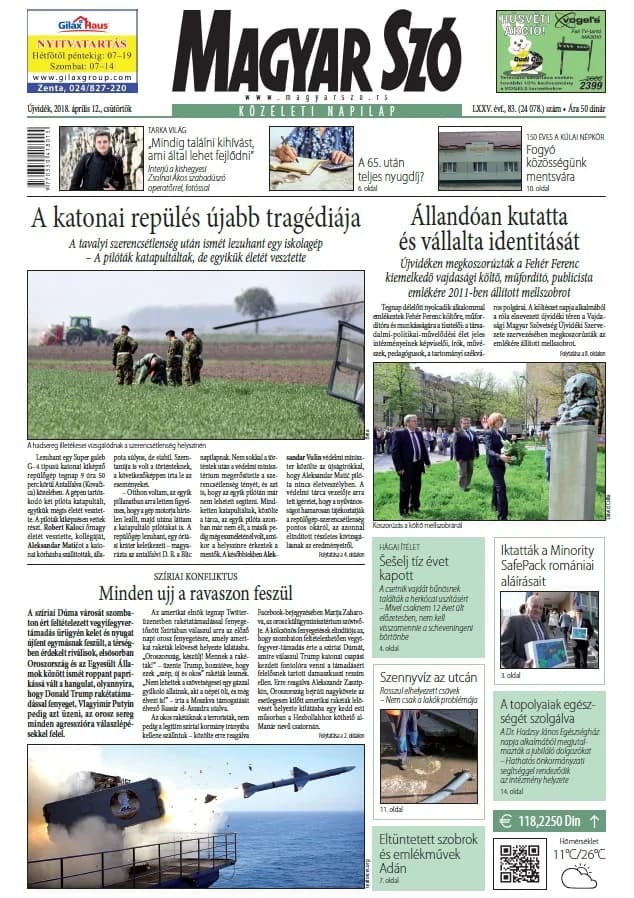 Magyar Szó, 75. évf. 2018. április 12. 83. sz. 1–20. oldal