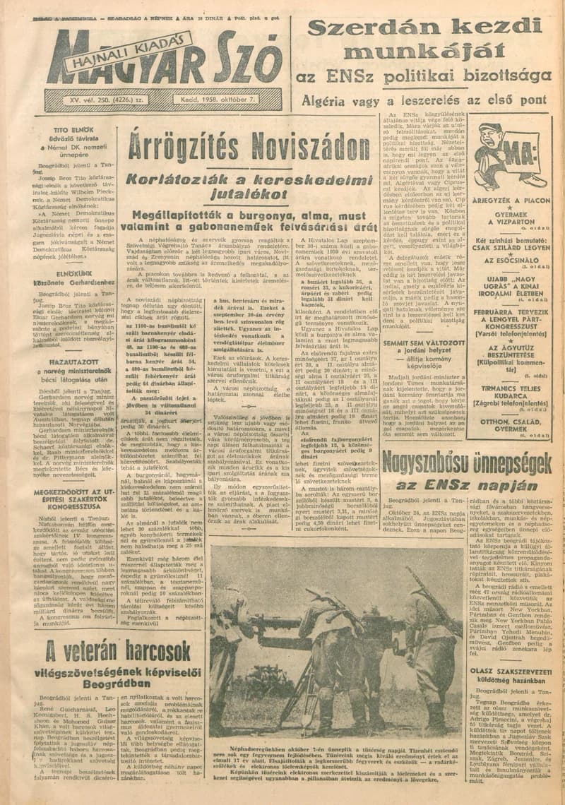 Magyar Szó, 15. évf. 1958. október 7. 250. sz. 1–14. oldal