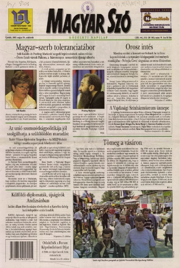 Magyar Szó, 62. évf. 2005. május 19. 115. sz. 1–20. oldal