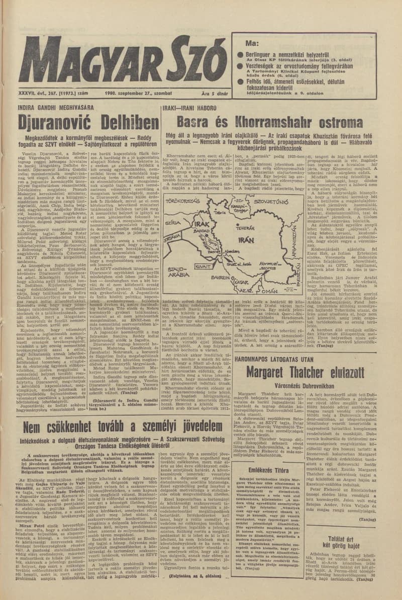 Magyar Szó, 37. évf. 1980. szeptember 27. 267. sz. 1–20. oldal