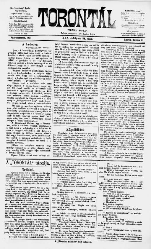 Torontál, 30. évf. 1901. március 6. 54. sz.