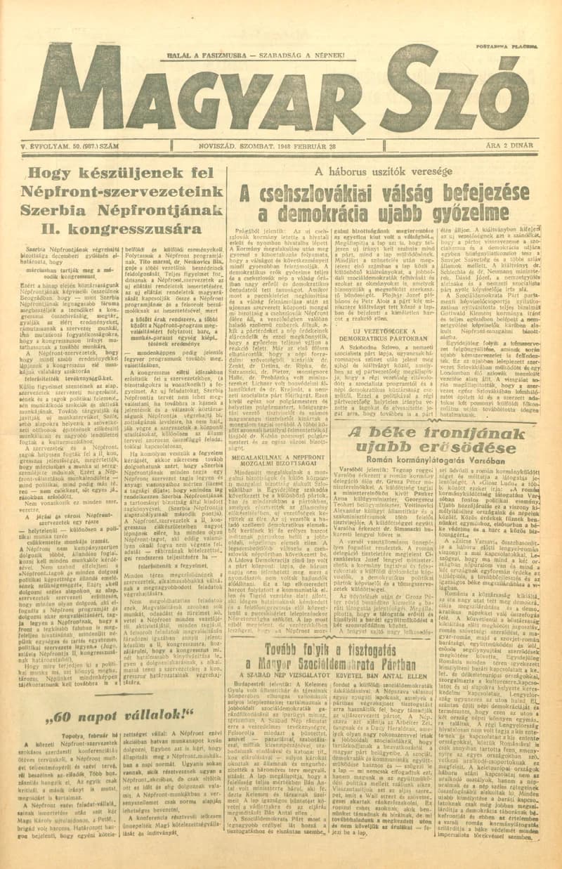 Magyar Szó, 5. évf. 1948. február 28. 50. sz. 1–6. oldal