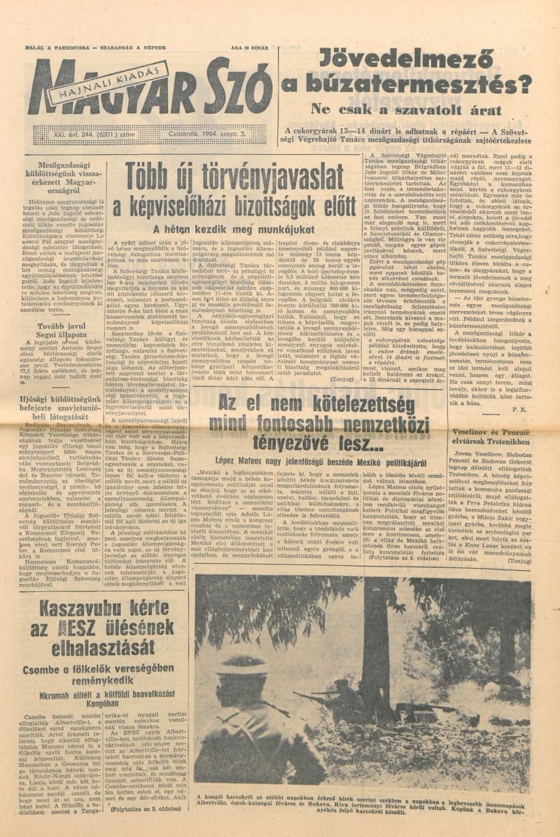 Magyar Szó, 21. évf. 1964. szeptember 3. 244. sz.