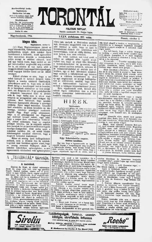 Torontál, 35. évf. 1906. október 5. 227. sz.