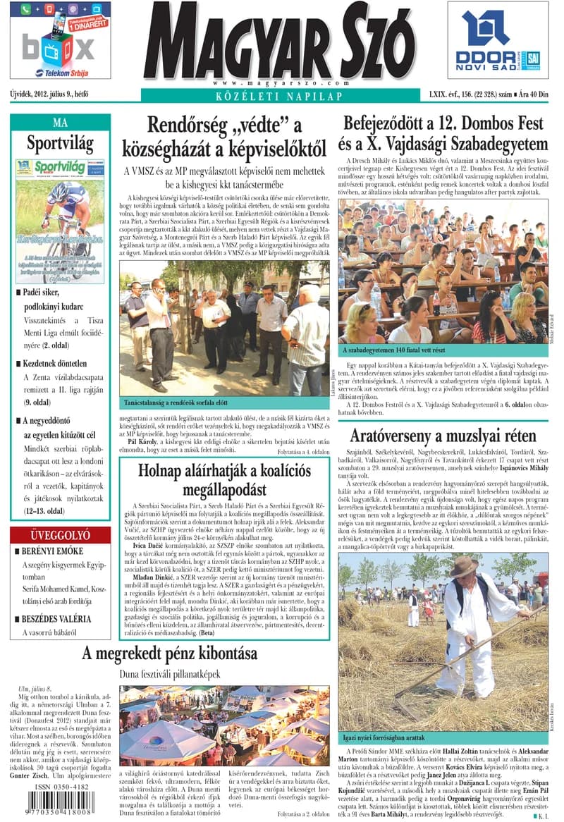 Magyar Szó, 69. évf. 2012. július 9. 156. sz. 1–16. oldal