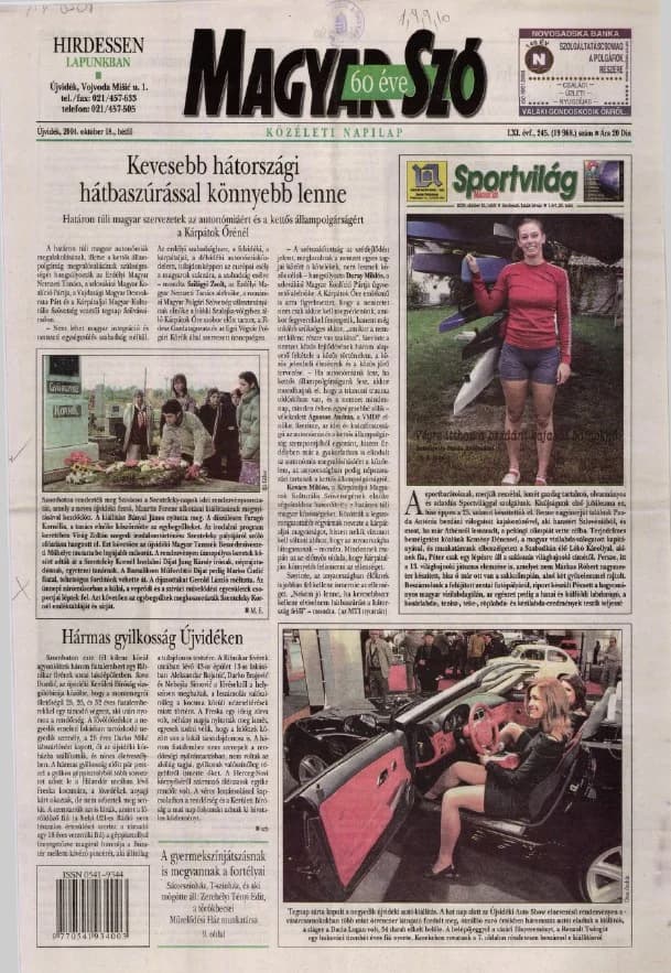 Magyar Szó, 61. évf. 2004. október 18. 245. sz. 1–12. oldal