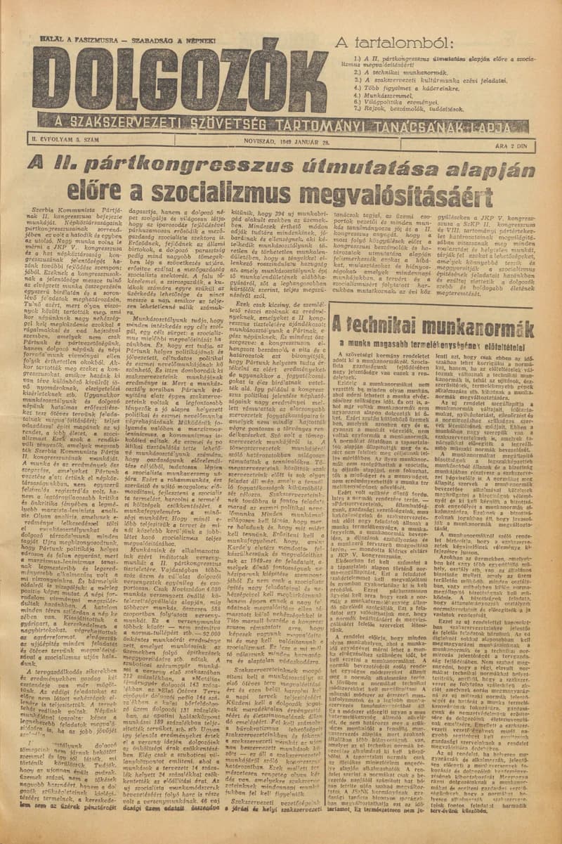 Dolgozók, 3. évf. 1949. január 28. 5. sz.