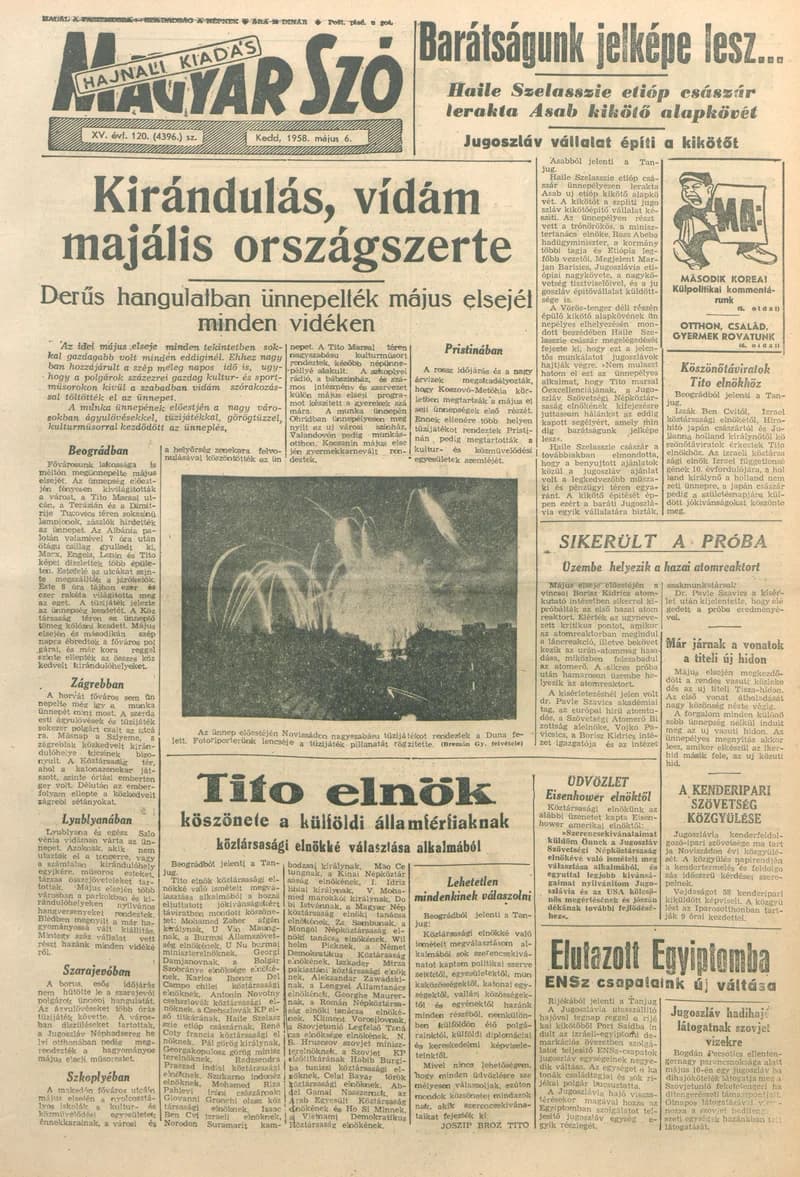 Magyar Szó, 15. évf. 1958. május 6. 120. sz. 1–14. oldal