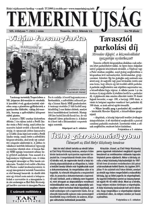 Temerini Újság, 19. évf. 2013. február 14. 7. sz.