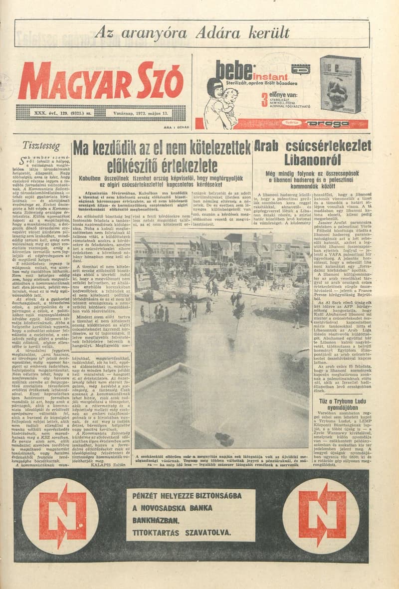 Magyar Szó, 30. évf. 1973. május 13. 129. sz. 1–36. oldal