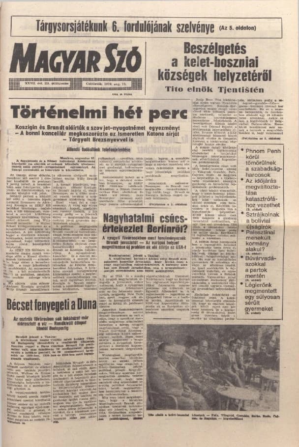 Magyar Szó, 27. évf. 1970. augusztus 13. 221. sz. 1–16. oldal