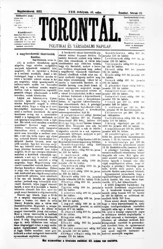 Torontál, 22. évf. 1893. február 25. 46. sz.