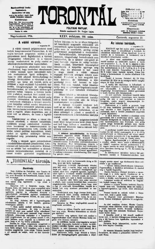 Torontál, 35. évf. 1906. augusztus 23. 191. sz.