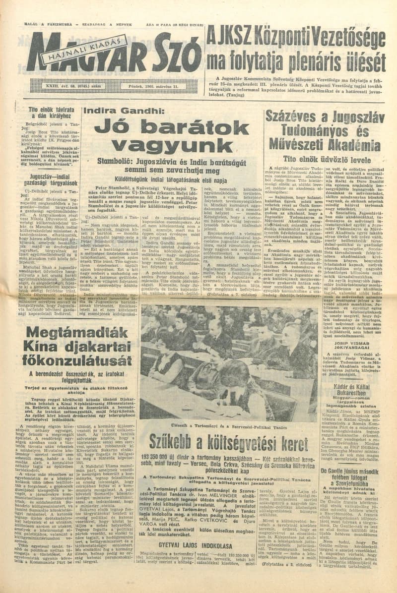Magyar Szó, 23. évf. 1966. március 11. 68. sz.