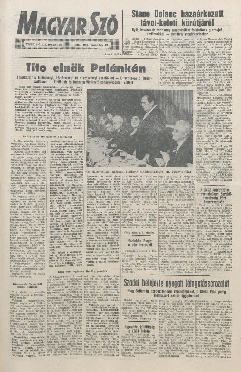 Magyar Szó, 32. évf. 1975. november 10. 310. sz.