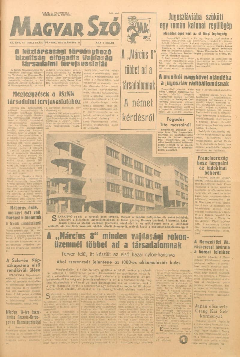 Magyar Szó, 9. évf. 1952. március 14. 63. sz. 1–4. oldal