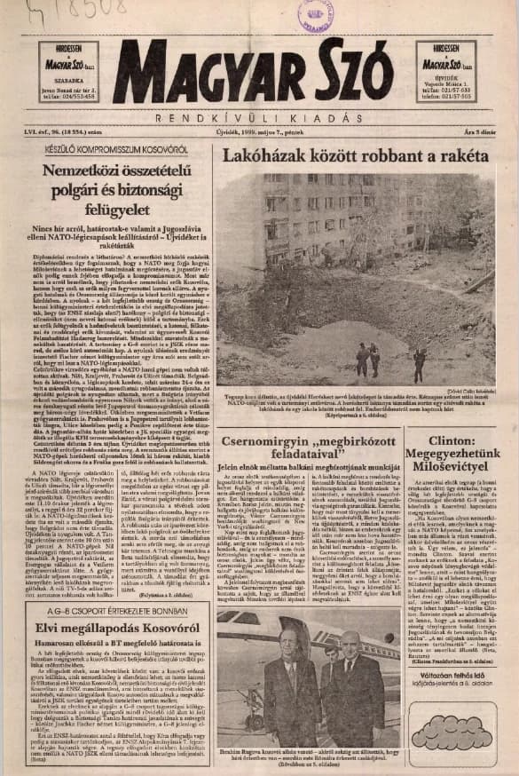 Magyar Szó, 56. évf. 1999. május 7. 96. sz. 1–8. oldal