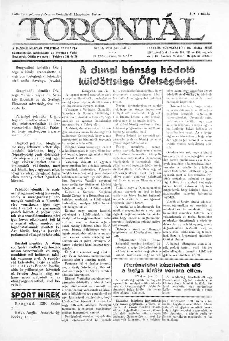 Torontál, 59. évf. 1930. január 14. 10. sz.