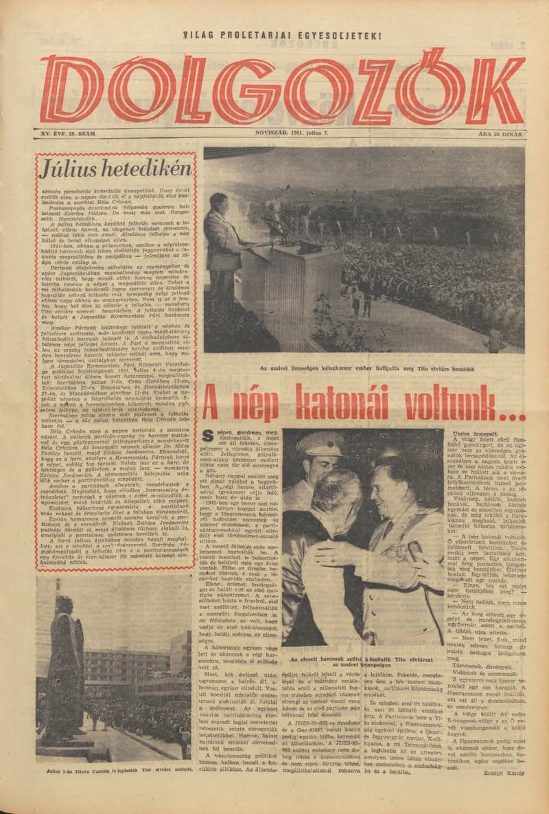 Dolgozók, 15. évf. 1961. július 7. 28. sz.