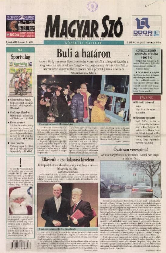 Magyar Szó, 66. évf. 2009. december 21. 298. sz. 1–16. oldal
