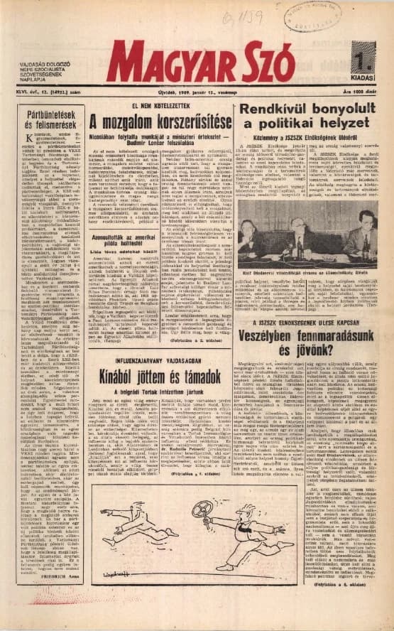 Magyar Szó, 46. évf. 1989. január 15. 12. sz. 1–32. oldal