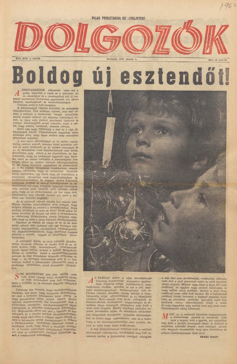 Dolgozók, 16. évf. 1962. január 1. 1. sz.