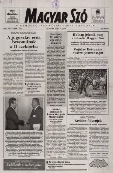 Magyar Szó, 58. évf. 2001. április 13. 87. sz. 1–16. oldal