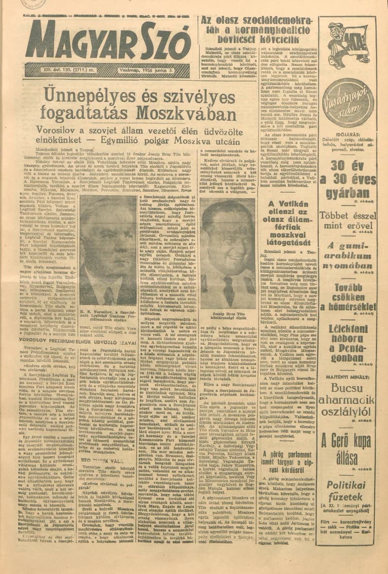 Magyar Szó, 13. évf. 1956. június 3. 150. sz. 1–10. oldal