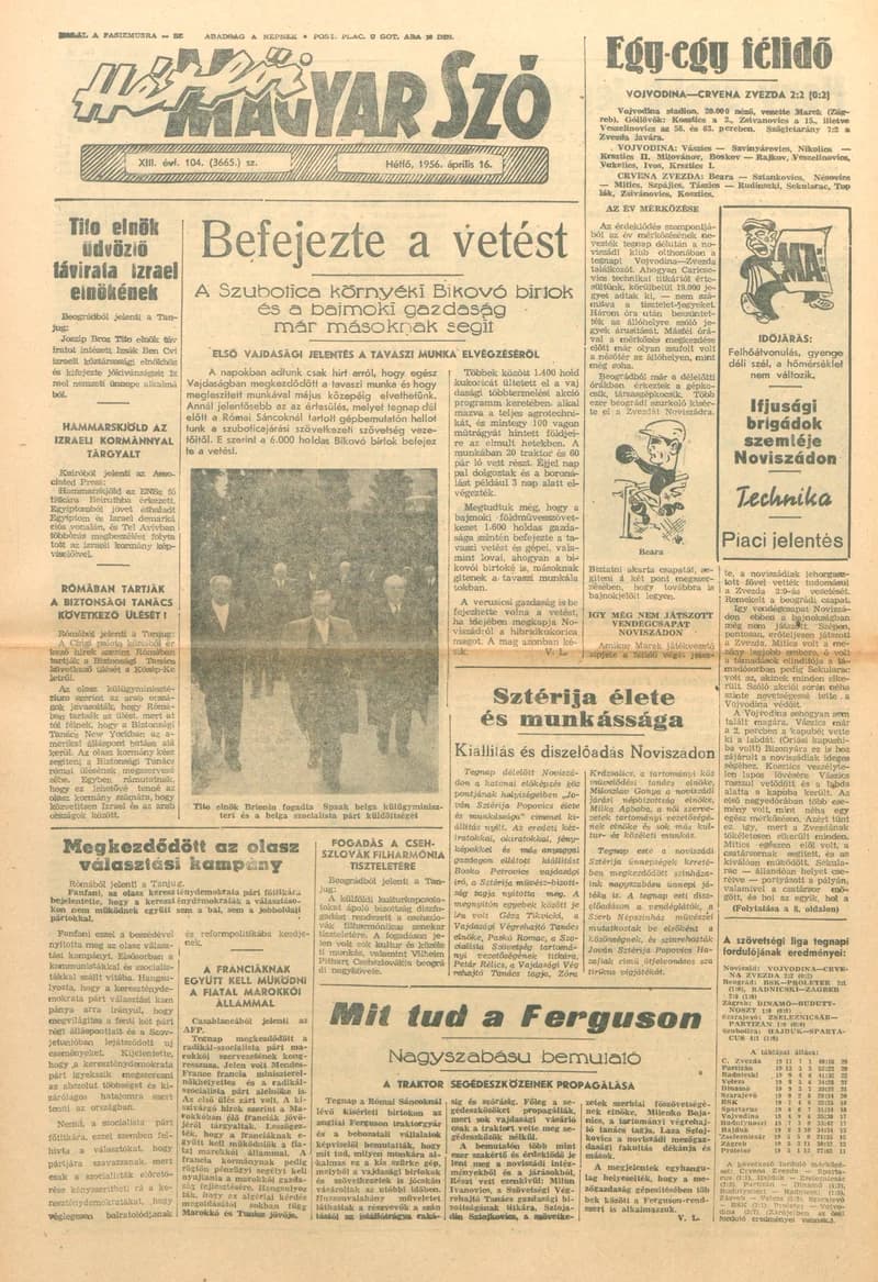 Magyar Szó, 13. évf. 1956. április 16. 104. sz. 1–10. oldal