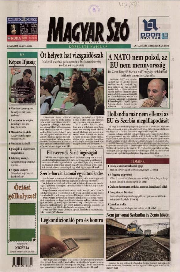 Magyar Szó, 67. évf. 2010. június 9. 131. sz. 1–20. oldal