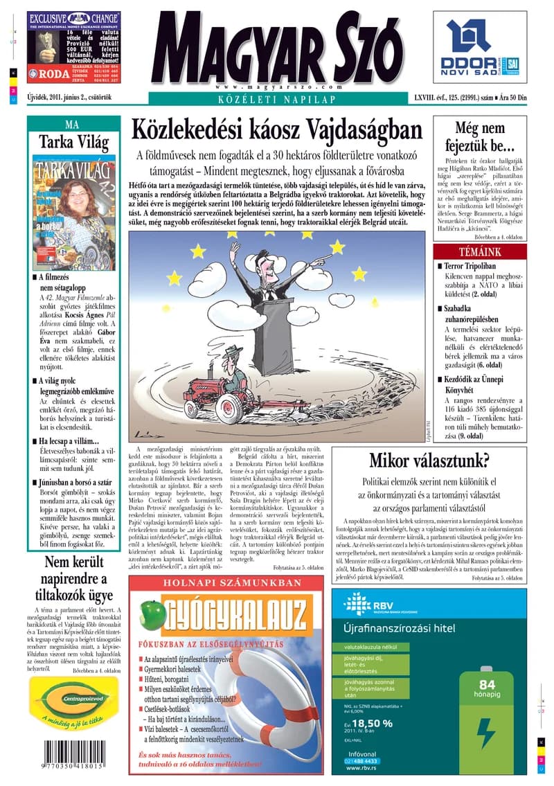 Magyar Szó, 68. évf. 2011. június 2. 125. sz. 1–20. oldal