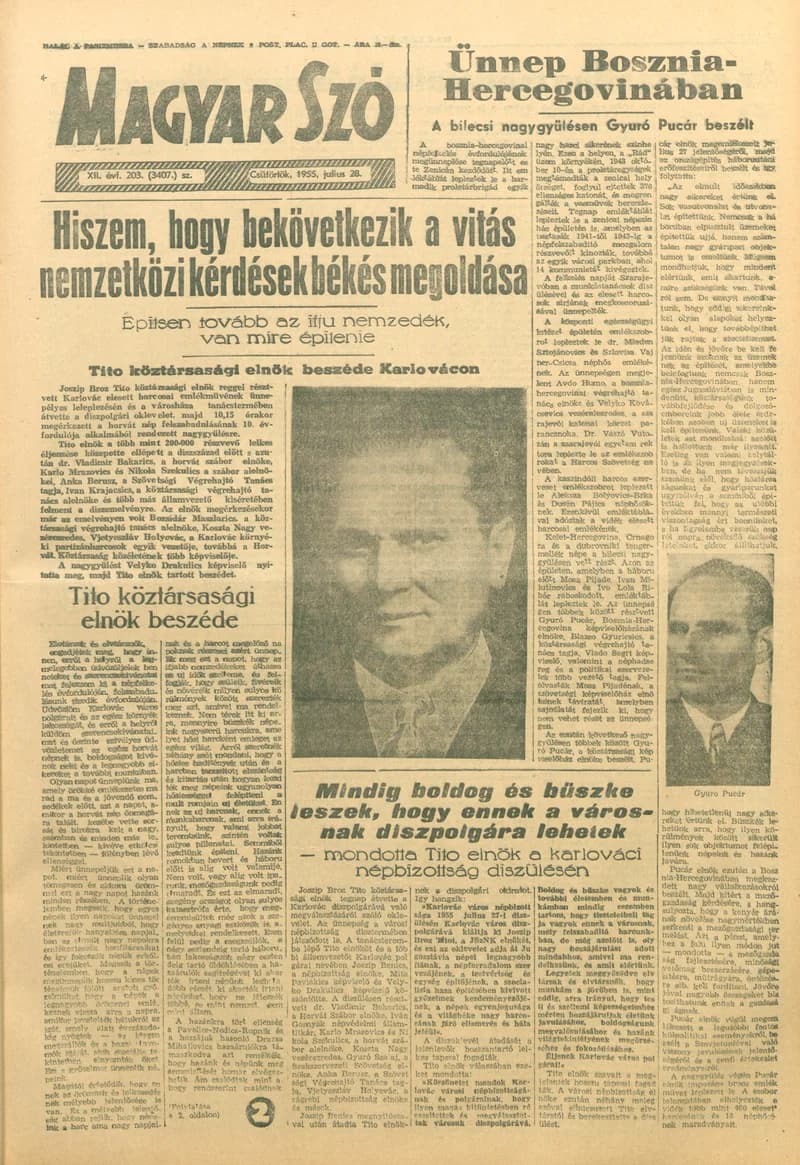 Magyar Szó, 12. évf. 1955. július 28. 203. sz. 1–8. oldal