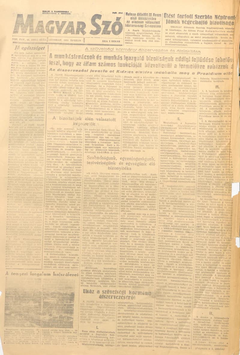 Magyar Szó, 8. évf. 1951. április 7. 82. sz. 1–4. oldal