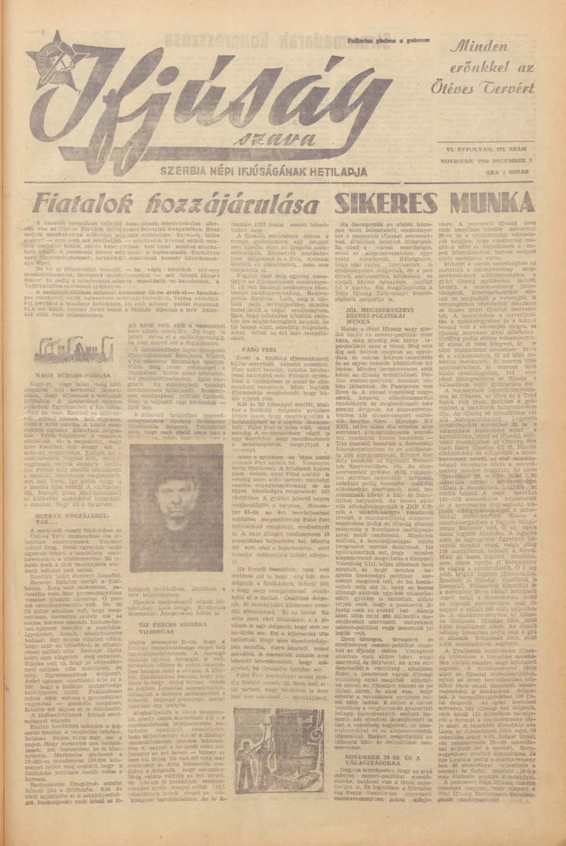 Ifjúság Szava, 6. évf. 1950. december 3. 273. sz.