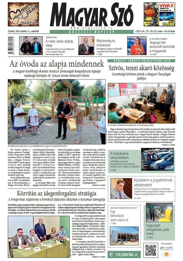 Magyar Szó, 75. évf. 2018. október 11. 237. sz. 1–20. oldal