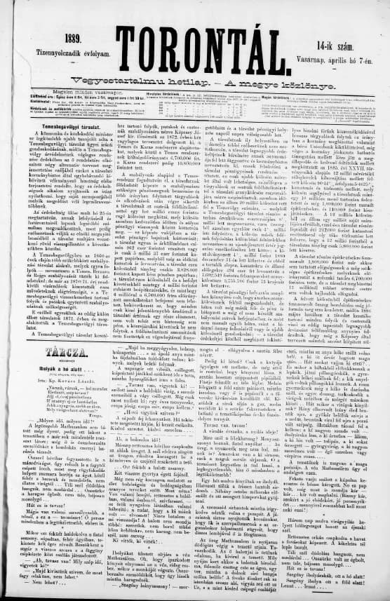 Torontál, 18. évf. 1889. április 7. 14. sz.