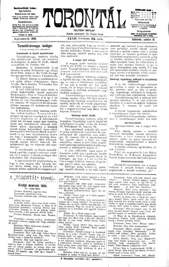 Torontál, 28. évf. 1899. október 12. 234. sz.