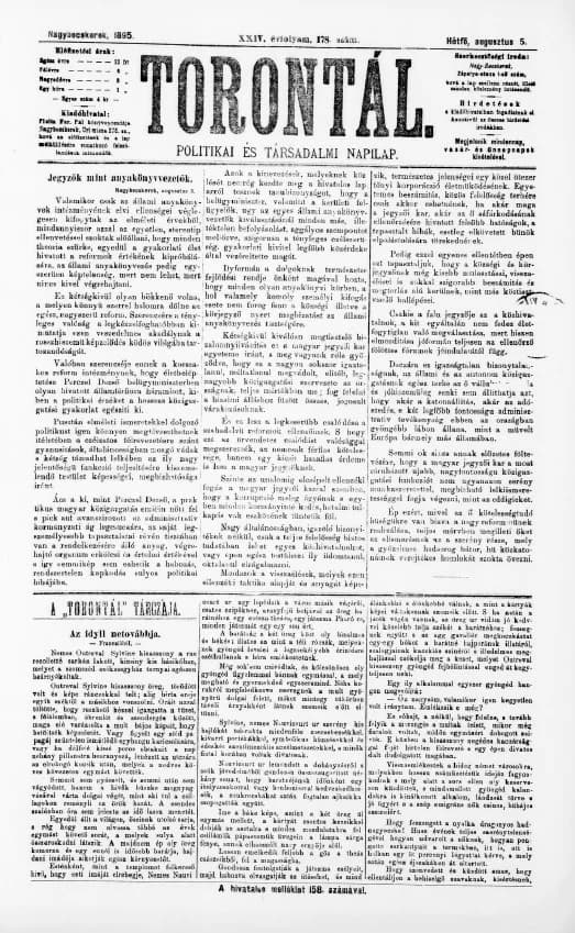 Torontál, 24. évf. 1895. augusztus 5. 178. sz.