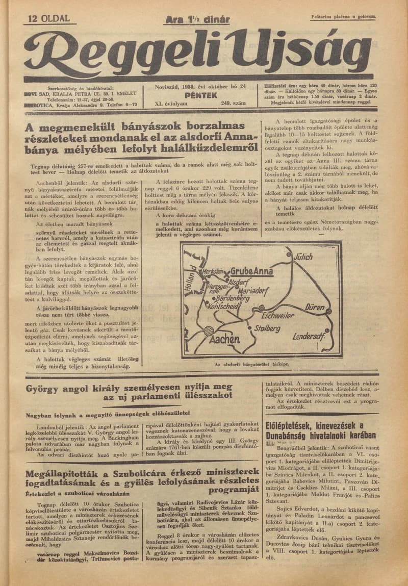 Reggeli Újság, 11. évf. 1930. október 24. 249. sz.