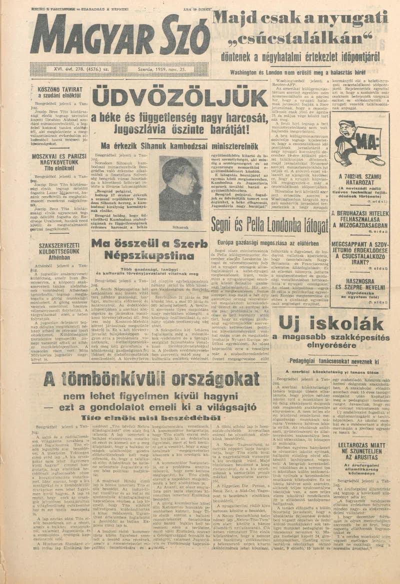 Magyar Szó, 16. évf. 1959. november 25. 278. sz. 1–24. oldal