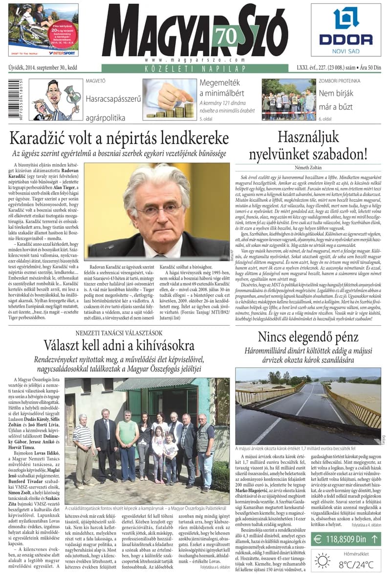 Magyar Szó, 71. évf. 2014. szeptember 30. 227. sz. 1–16. oldal