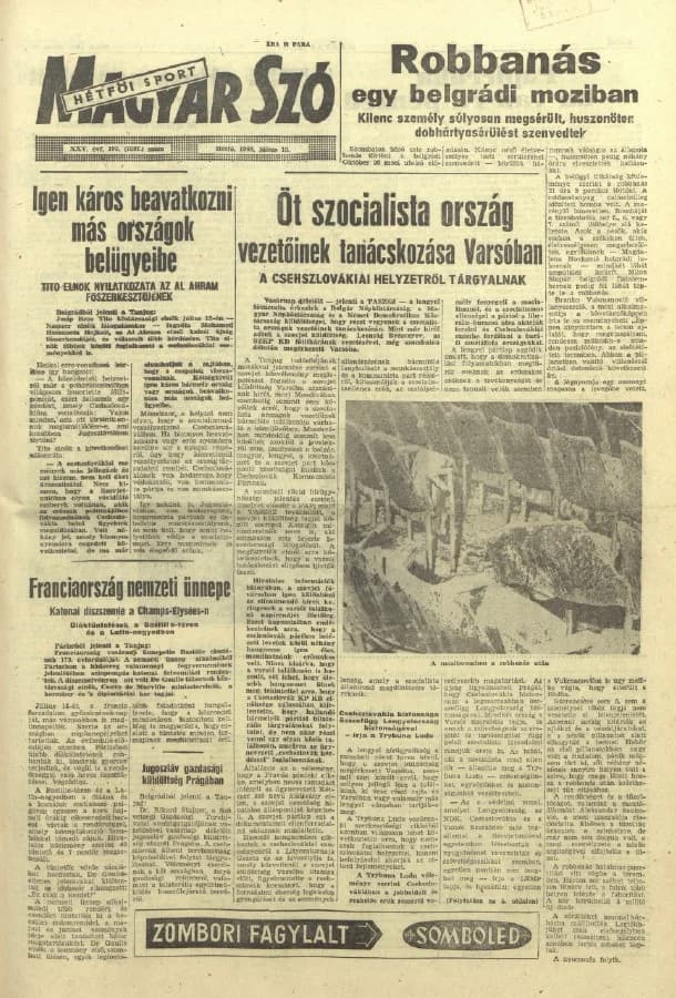 Magyar Szó, 25. évf. 1968. július 15. 193. sz. 1–12. oldal