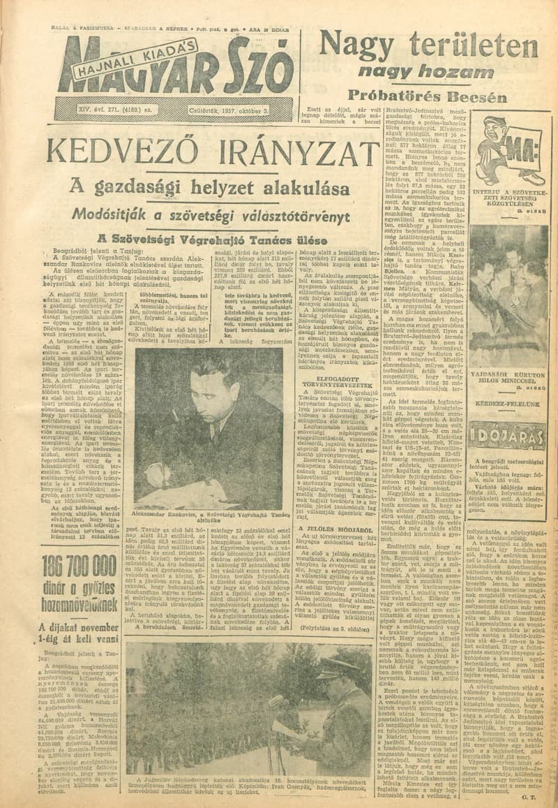 Magyar Szó, 14. évf. 1957. október 3. 271. sz. 1–16. oldal