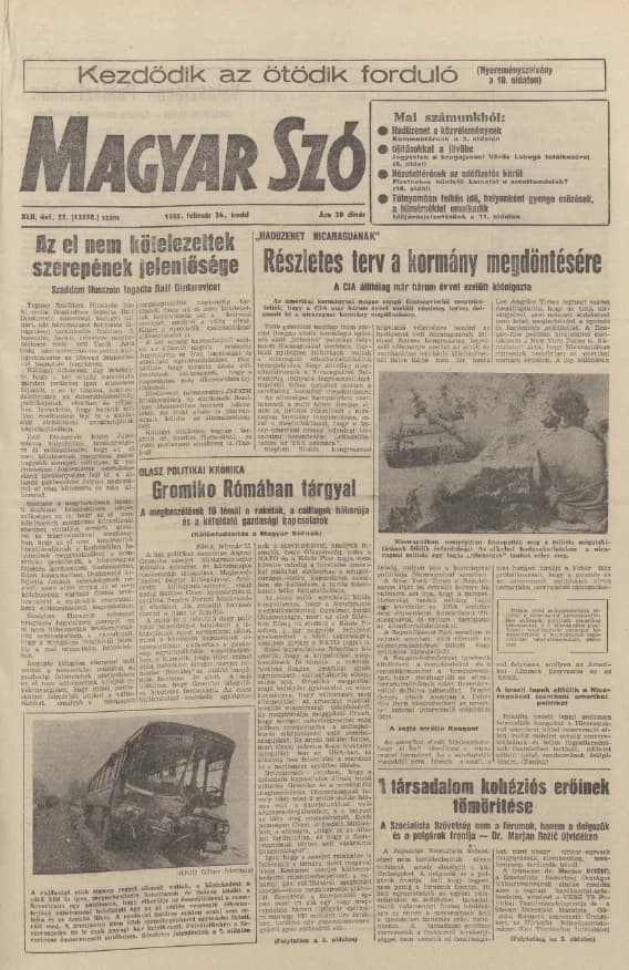 Magyar Szó, 42. évf. 1985. február 26. 55. sz. 1–20. oldal