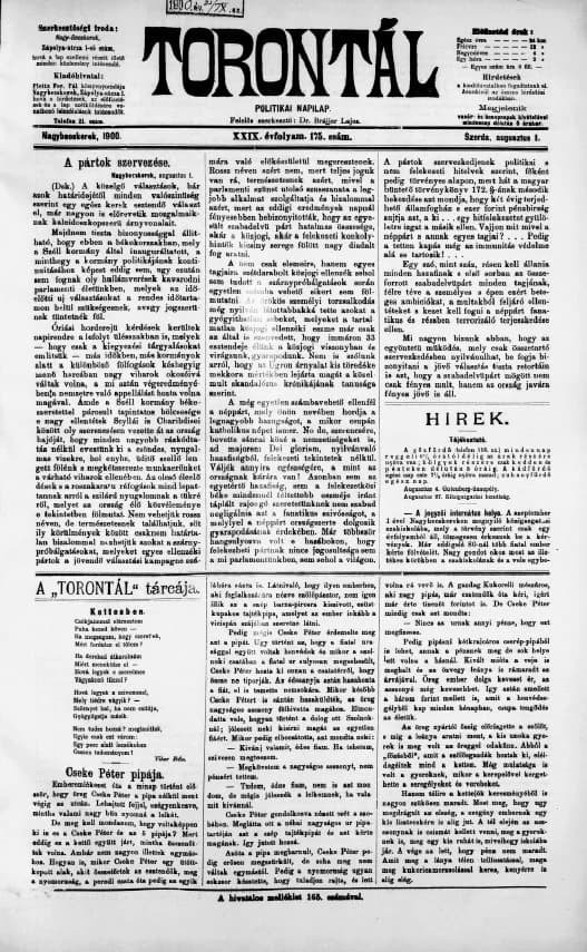 Torontál, 29. évf. 1900. augusztus 1. 175. sz.